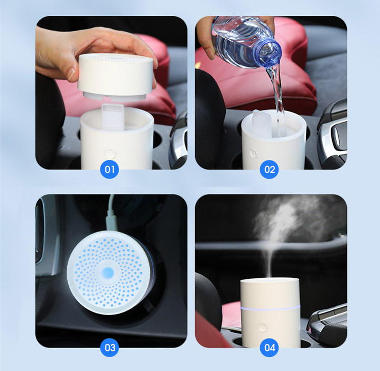 Dropshipping Car Diffuser Aroma Ultrasonic Water Mist Humidifier Lighting Oils Diffuser Car Aroma Diffuer Humidifier TRENDFLOW