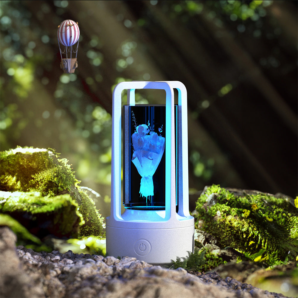 Creative 2 In 1 Audio Acrylic Crystal Lamp And Bluetooth Speaker Valentine&