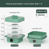 Multi-layer Dish Cover Heat Preservation Kitchen Cover Dining Table Leftover Storage Box Transparent Stack Cooking Hood Steamer TRENDFLOW