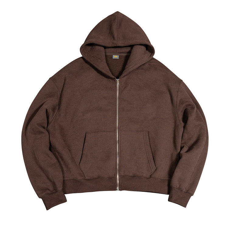 Solid Color Loose Fit Casual Hooded Men&