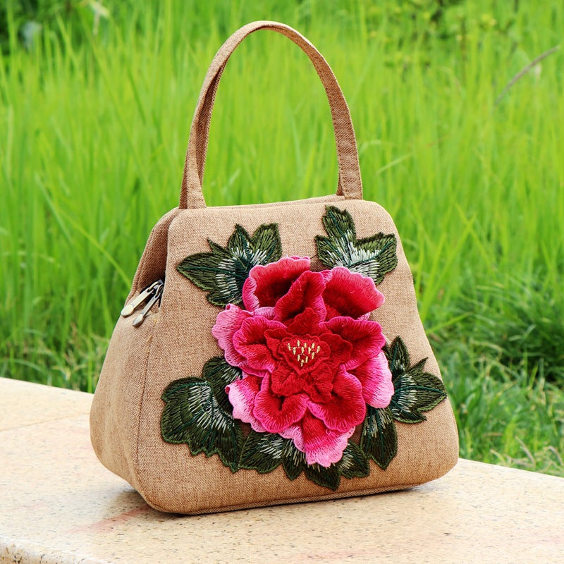Ethnic-style Embroidered Floral Bag, Canvas Casual Bag, Handbag TRENDFLOW