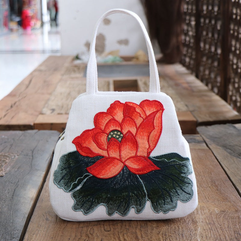Ethnic-style Embroidered Floral Bag, Canvas Casual Bag, Handbag TRENDFLOW