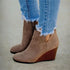 Wedge-heeled Suede Short Boots Autumnwinter Martin Style TRENDFLOW
