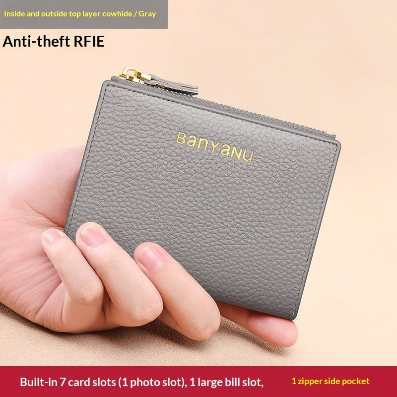 Soft Cowhide Cardholder Women&