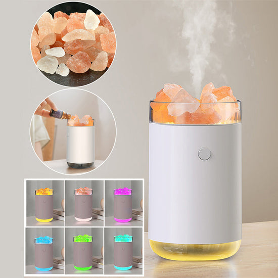 Air Humidifier Crystal Salt Stone Desktop Aromatherapy Essential Oil Ultrasonic Diffuser With LED Lamp Bedroom Home Humidifier TRENDFLOW