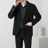 Summer Drapey Black Blazer For Men TRENDFLOW