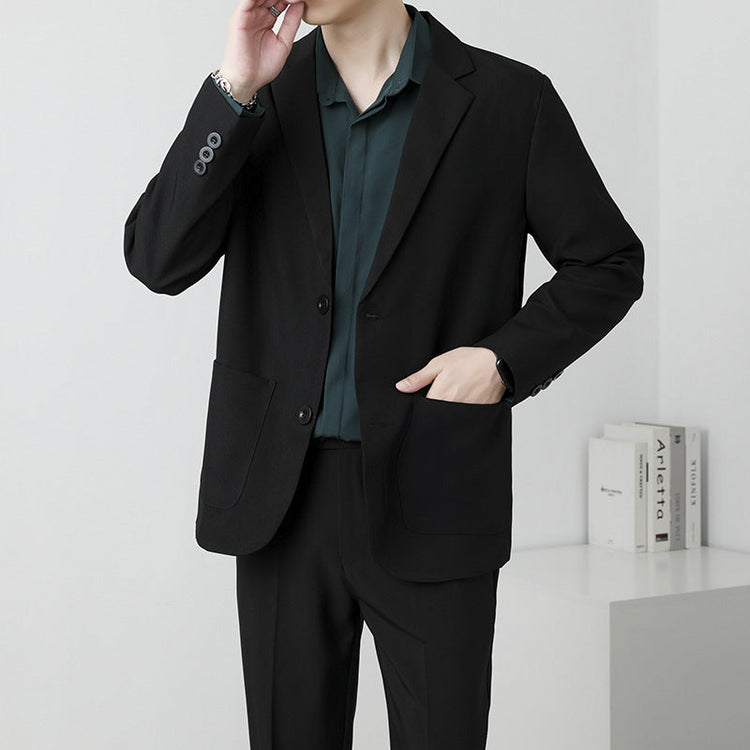 Summer Drapey Black Blazer For Men TRENDFLOW