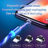 Magnetic Charging Cable Streamer Fast Charging Cable Lighting Micro USB Cable LED Magnet Charger Type-C Cable TRENDFLOW