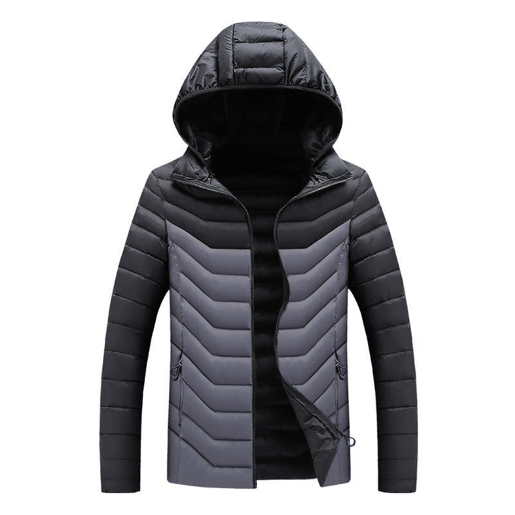Hooded Padded Winter Jacket Slim Fit Imitation Down Padded Jacket Thick Mens Autumn And Winter TRENDFLOW