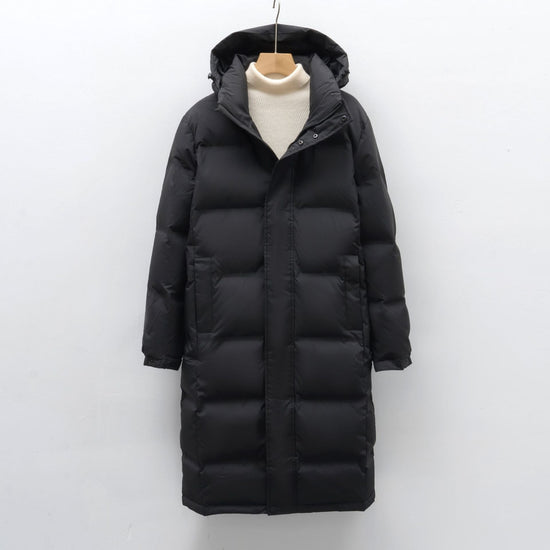 Solid Color Hat Man Mid-length Thickened Coat TRENDFLOW