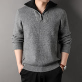 Twisted Jacquard Lapel Sweater Cardigan Men TRENDFLOW