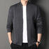 Knitted Cardigan Jacket Semi-scoop Neck Sweater TRENDFLOW