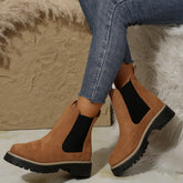 Frosted Mid-ankle Chelsea Bootsstylish, Casual, And Versatile Women&