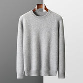 Round-neck Pullover Jacquard Solid-color Knit Base Sweater TRENDFLOW