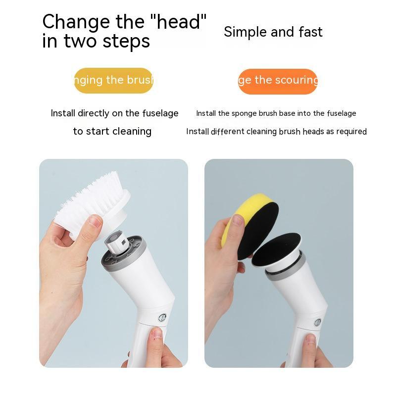 Electric Scrubber Cleaning Wall Long Handle Elbow Telescopic Multifunction Cleaning Brush TRENDFLOW