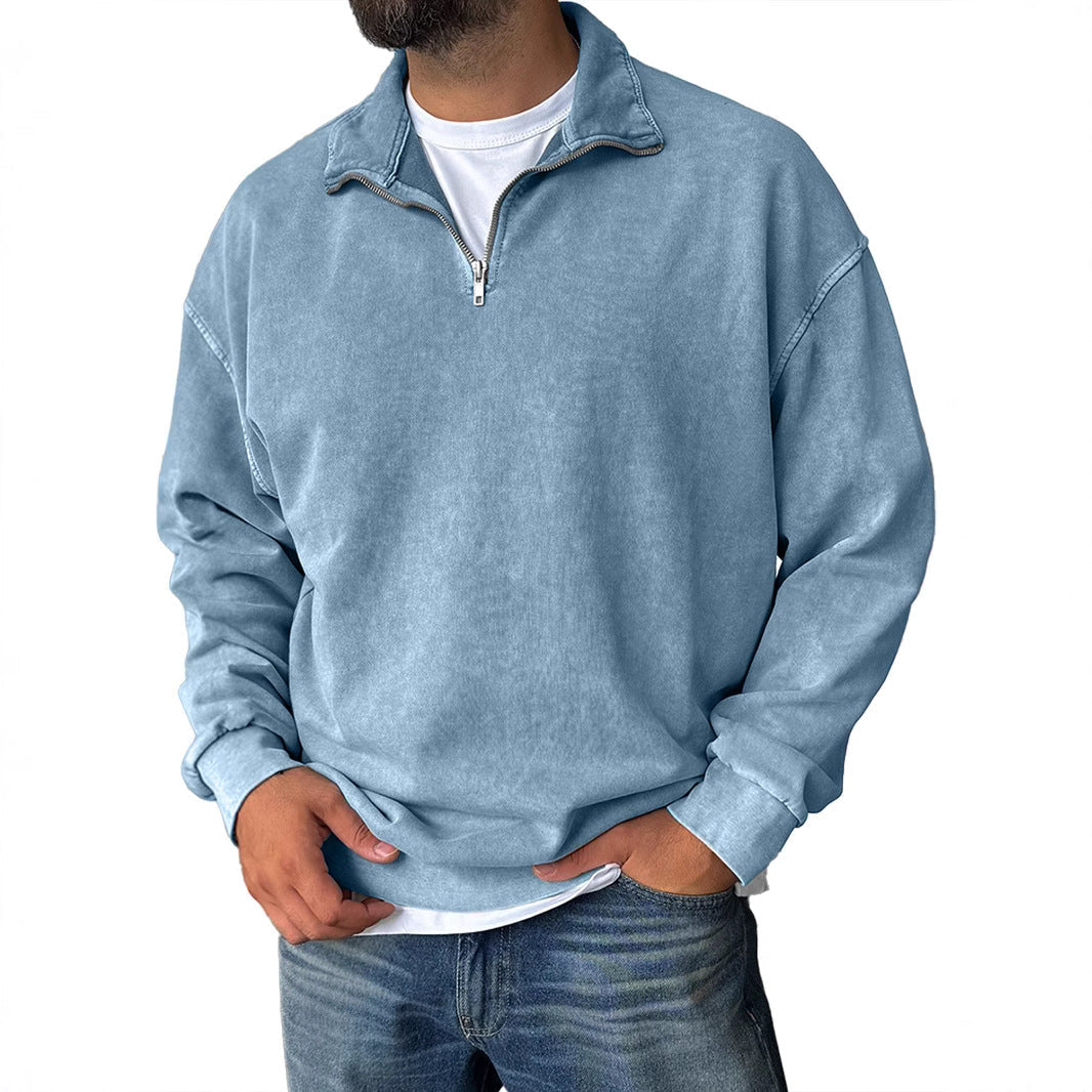 New Stand Collar Loose Drop Shoulder Men&