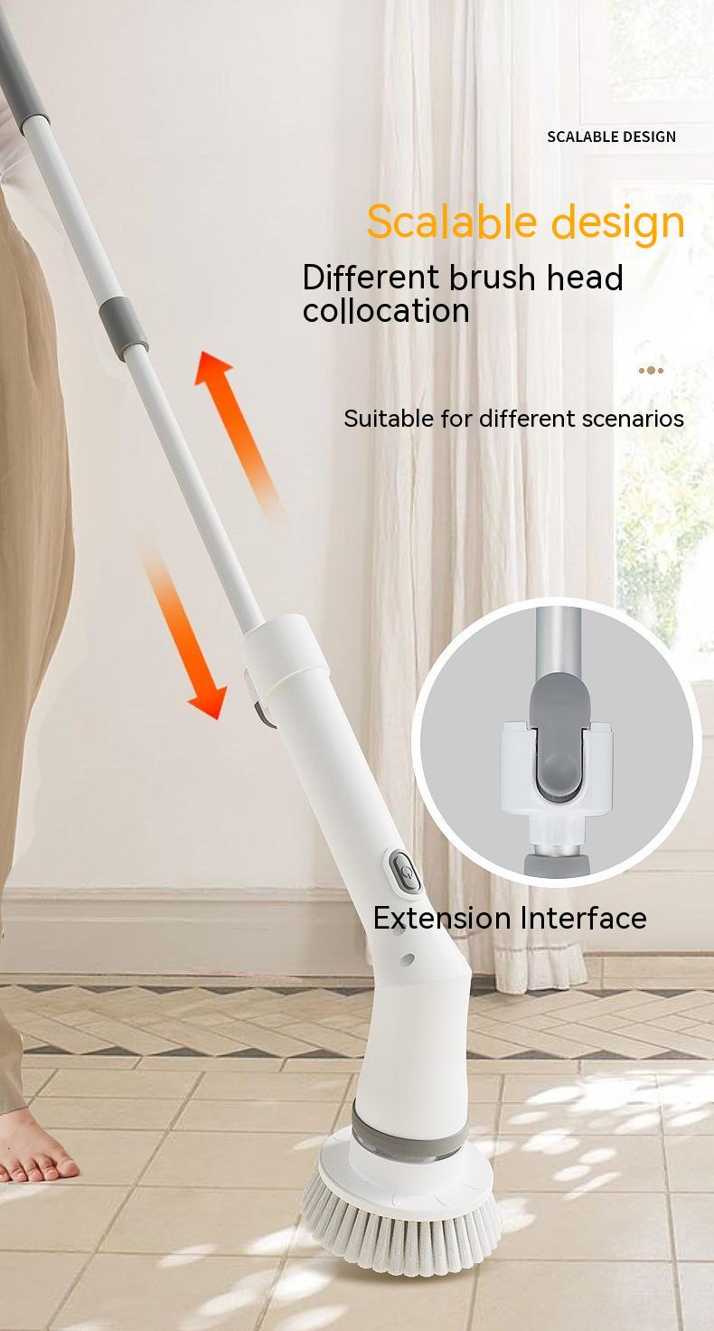 Electric Scrubber Cleaning Wall Long Handle Elbow Telescopic Multifunction Cleaning Brush TRENDFLOW