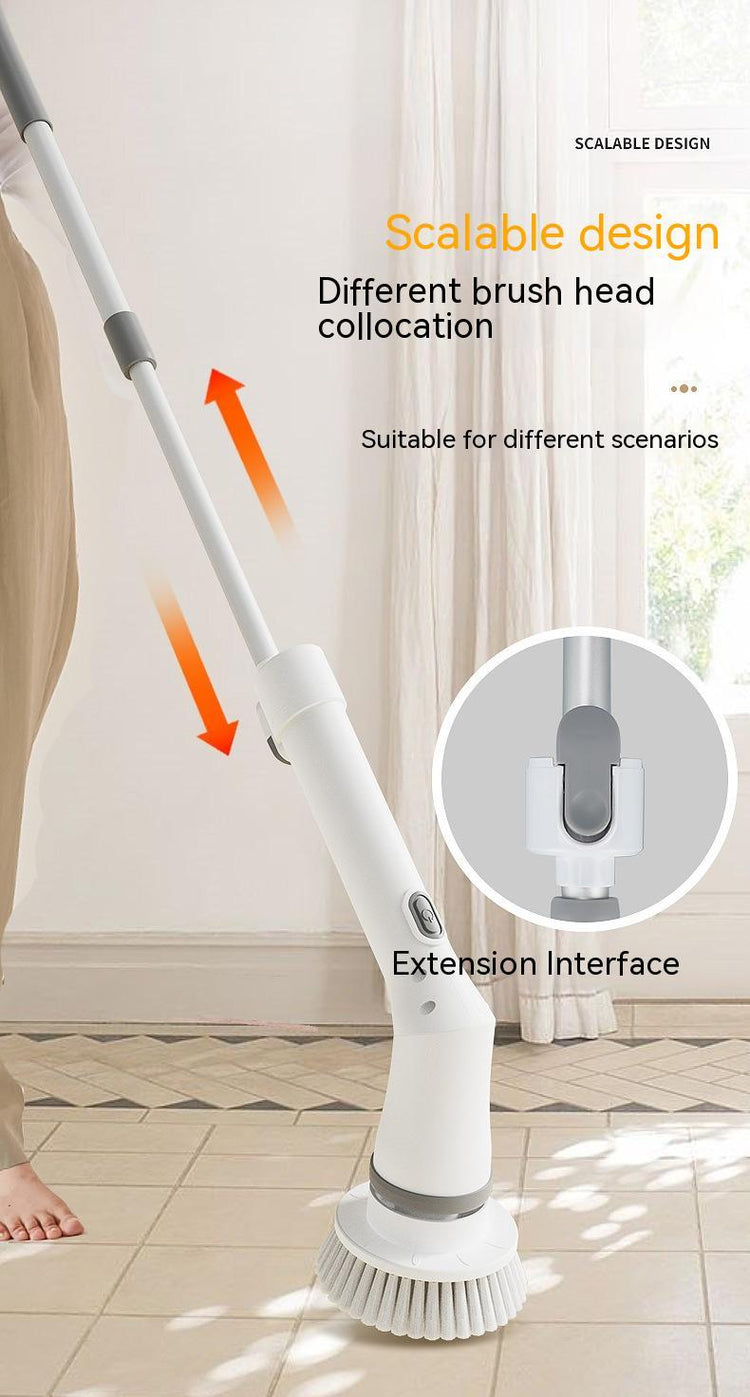 Electric Scrubber Cleaning Wall Long Handle Elbow Telescopic Multifunction Cleaning Brush TRENDFLOW