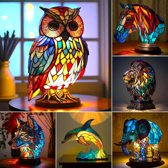 3D Colored Animal Light Desk Lamp Animal Series Decorative Night Light Animal Elephant Owl Cat Vintage Table Lamp Home Decoration TRENDFLOW