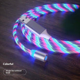 Magnetic Charging Cable Streamer Fast Charging Cable Lighting Micro USB Cable LED Magnet Charger Type-C Cable TRENDFLOW