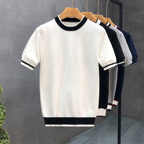 Mens Trendy Short-sleeve Or Half-sleeve Base Sweater