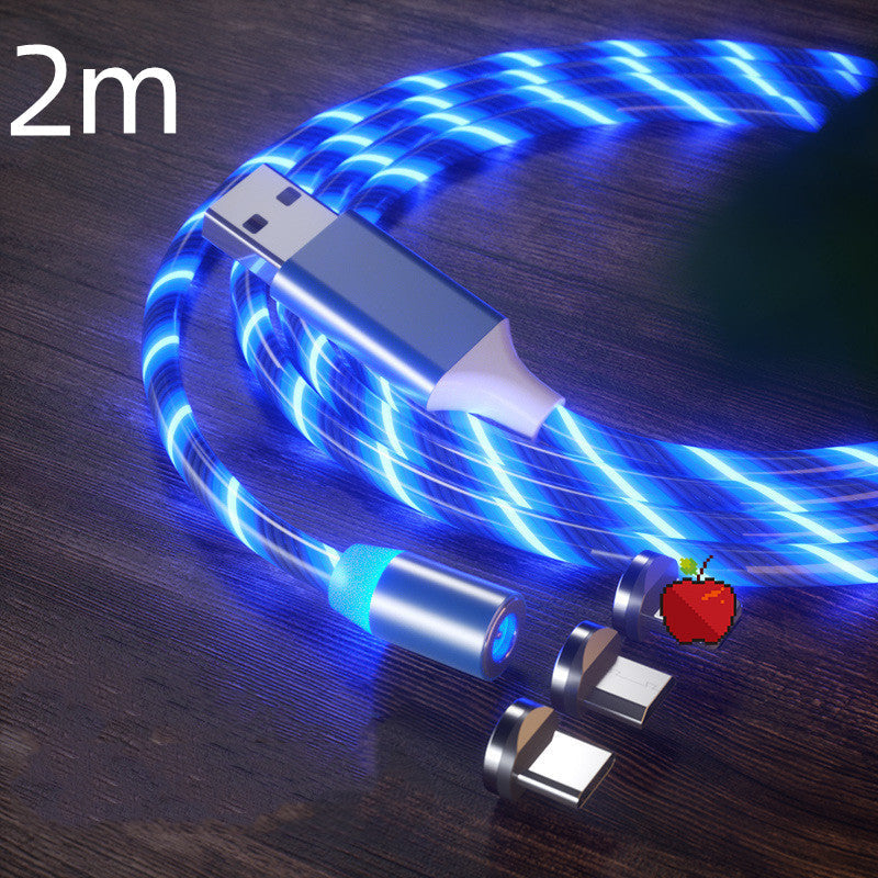 Magnetic Charging Cable Streamer Fast Charging Cable Lighting Micro USB Cable LED Magnet Charger Type-C Cable TRENDFLOW