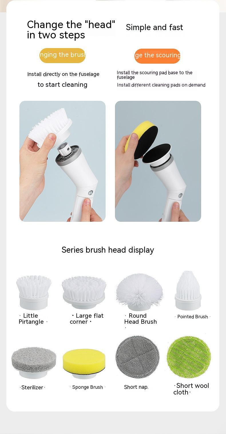 Electric Scrubber Cleaning Wall Long Handle Elbow Telescopic Multifunction Cleaning Brush TRENDFLOW