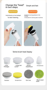 Electric Scrubber Cleaning Wall Long Handle Elbow Telescopic Multifunction Cleaning Brush TRENDFLOW