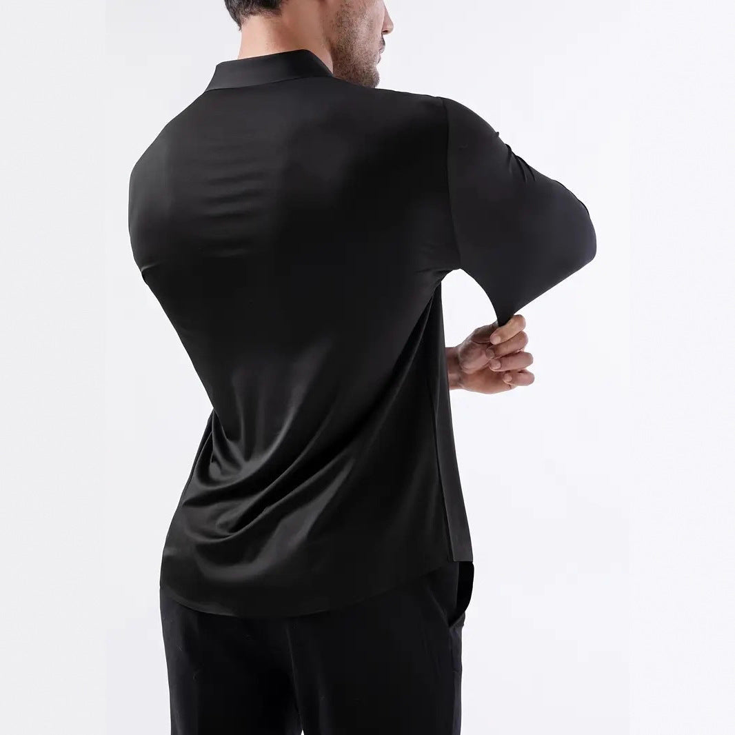 Seamless, Highly Elastic, Long-Sleeve, Wrinkle-Resistant Plus-Size Shirt For Men TRENDFLOW