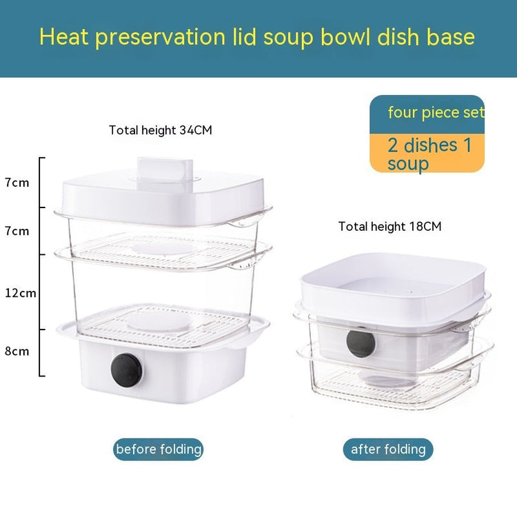 Multi-layer Dish Cover Heat Preservation Kitchen Cover Dining Table Leftover Storage Box Transparent Stack Cooking Hood Steamer TRENDFLOW