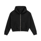 Solid Color Loose Fit Casual Hooded Men&