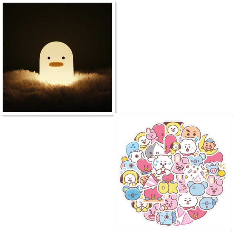 Nordic Cute Lovely Cartoon Dull Duck Led Night Light Silicone USB Charging NightLight Holiday Gifts Kids Room Bedside Bedroom TRENDFLOW