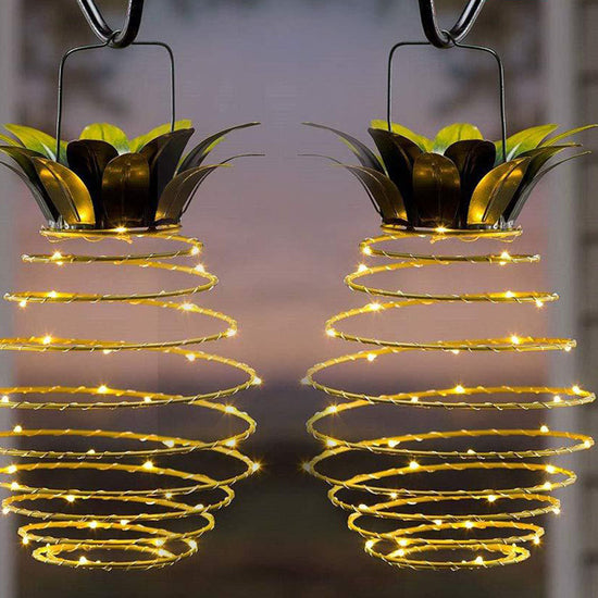 Outdoor Waterproof Garden Pineapple Solar Lights Path Lights Hanging Fairy Lights Solar Led Warm Fairy String Decor TRENDFLOW