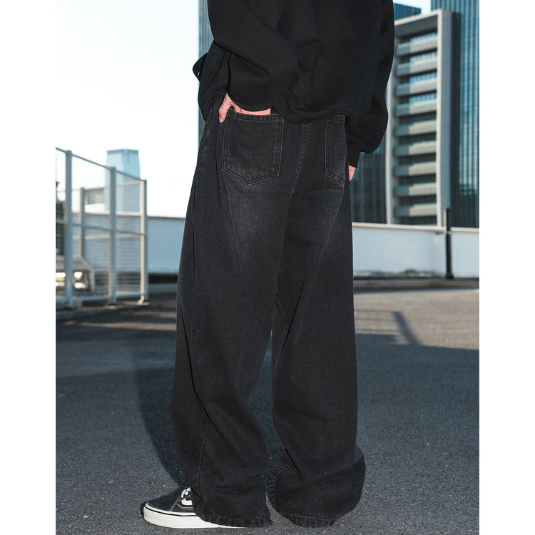 Vintage Washed Distressed Straight Loose Jeans TRENDFLOW