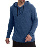 Long-sleeve Casual Pullover Hoodie With Drawstring And Buttons TRENDFLOW
