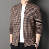 Knitted Cardigan Jacket Semi-scoop Neck Sweater TRENDFLOW