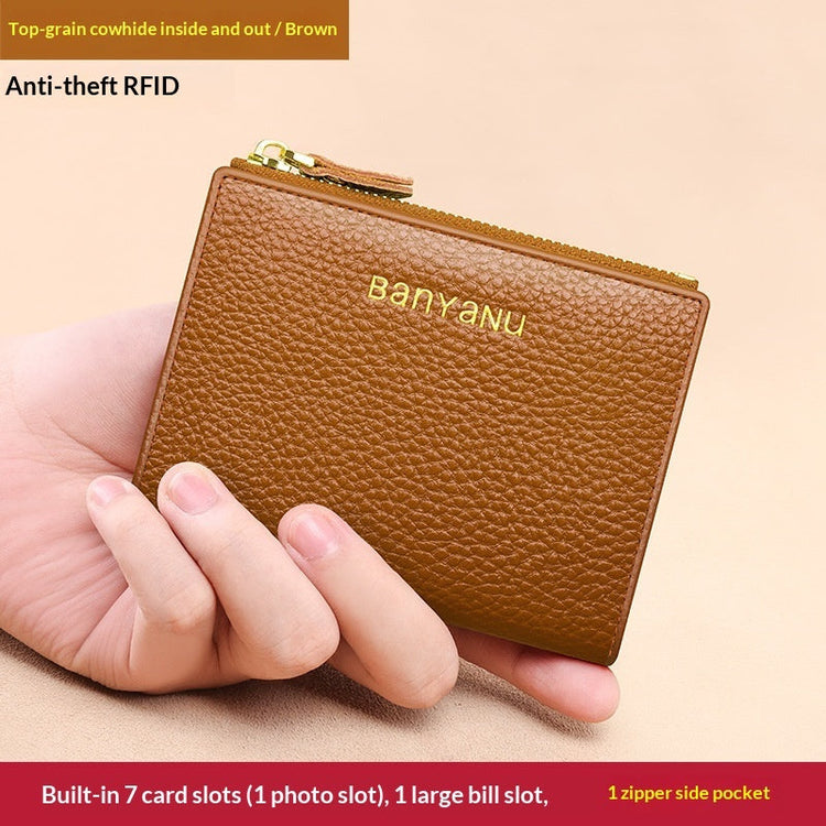 Soft Cowhide Cardholder Women&