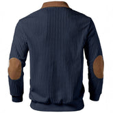 Notched-collar Patchwork Knit Top With Embroidered Zipper Hoodie TRENDFLOW