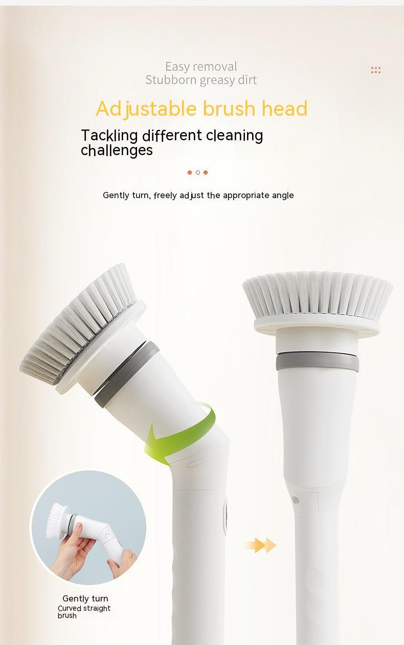 Electric Scrubber Cleaning Wall Long Handle Elbow Telescopic Multifunction Cleaning Brush TRENDFLOW
