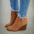 Wedge-heeled Suede Short Boots Autumnwinter Martin Style TRENDFLOW