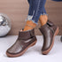 Round-Toe Side-Zip Short-Boot Martin Boots With Stitched Edges TRENDFLOW