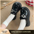 White Retro British Style Thick Soled High Rise Small Leather Shoes TRENDFLOW